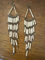 Tiered Bone Bead Dangle Earrings