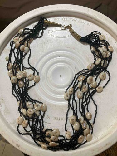 Multi-Strand Shell and Seed Bead Necklace