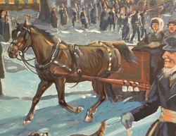 Winter Sleigh Scene Painting