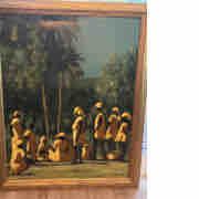 Framed Tropical Landscape with Figures