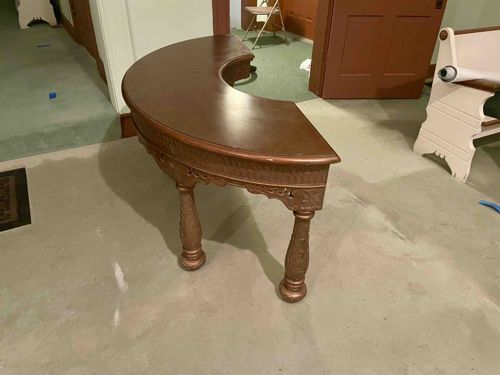 Semicircular Carved Console Table