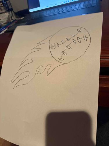 Flame Baseball Drawing