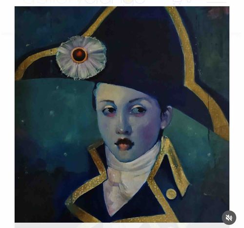 Painting of a Figure in a Tricorn Hat (June Valentine Rupp original)