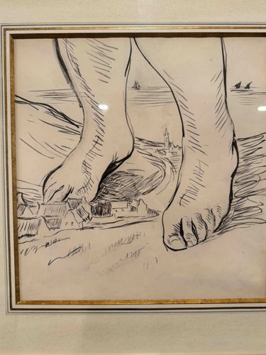 Surrealist Landscape with Giant Feet