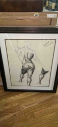 Framed Graphite Drawing of a Male Figure by Mason, Dated 1992