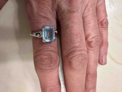 Aquamarine and Sterling Silver Ring