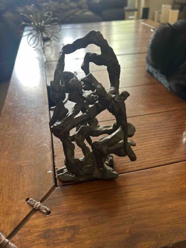 Abstract Metal Sculpture with Contorted Forms