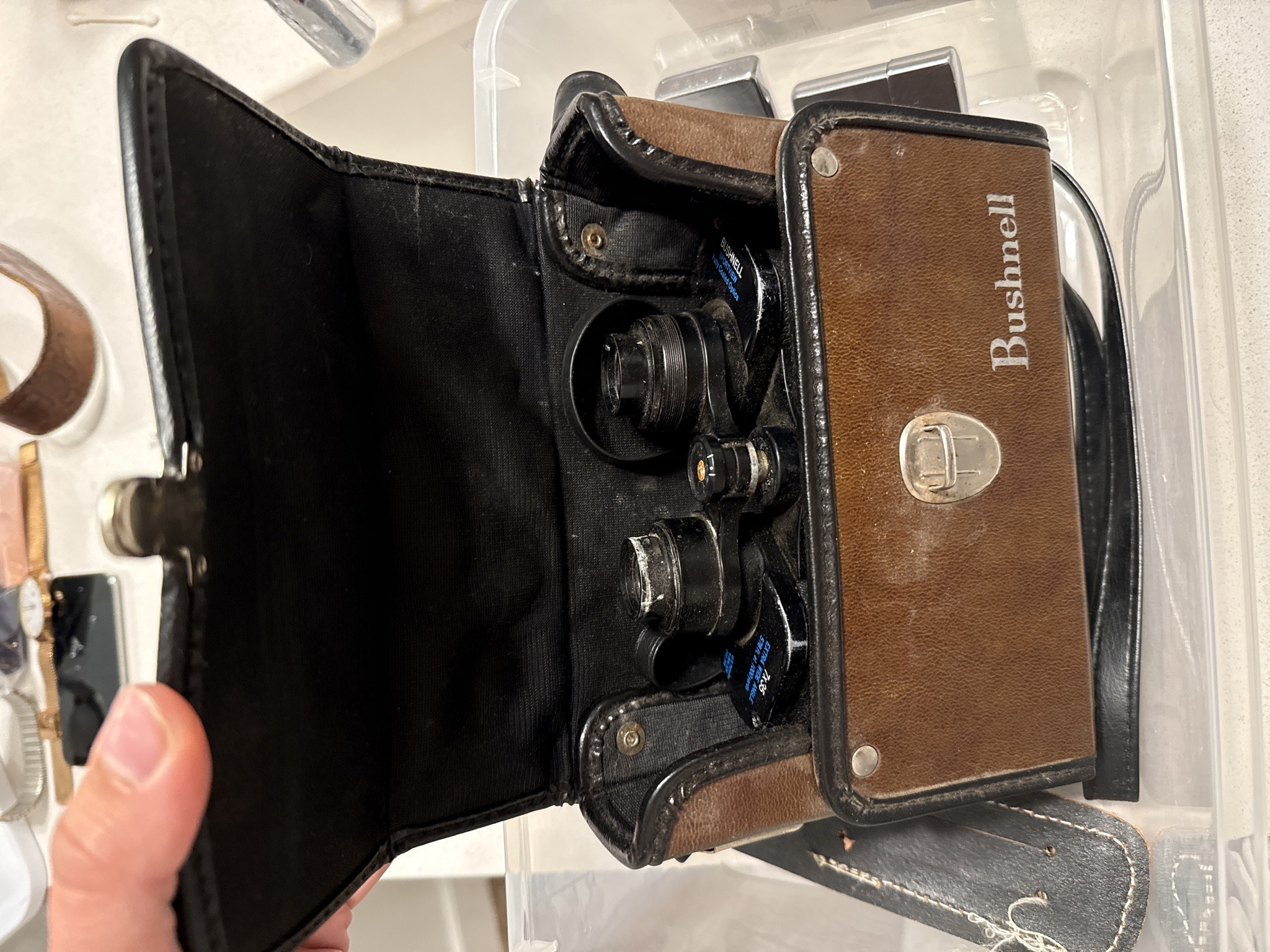 Submitted photo of Bushnell binoculars in carrying case (not authenticated)