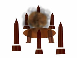 Abstract Conical Assembly with Ovoid and Smoke