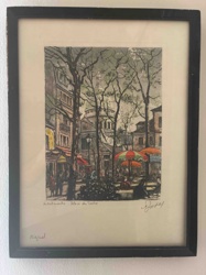 Montmartre Place du Tertre Framed Art Print by Miquel
