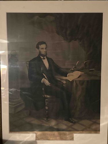 President Abraham Lincoln Writing the Emancipation Proclamation Print