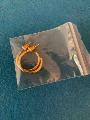 Gold-Toned Small C-Hoop Earrings with Friction Backs