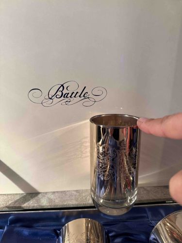 Battle Engraved Silver-Tone Highball Glass