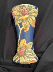 Blue Floral Relief Ceramic Vase