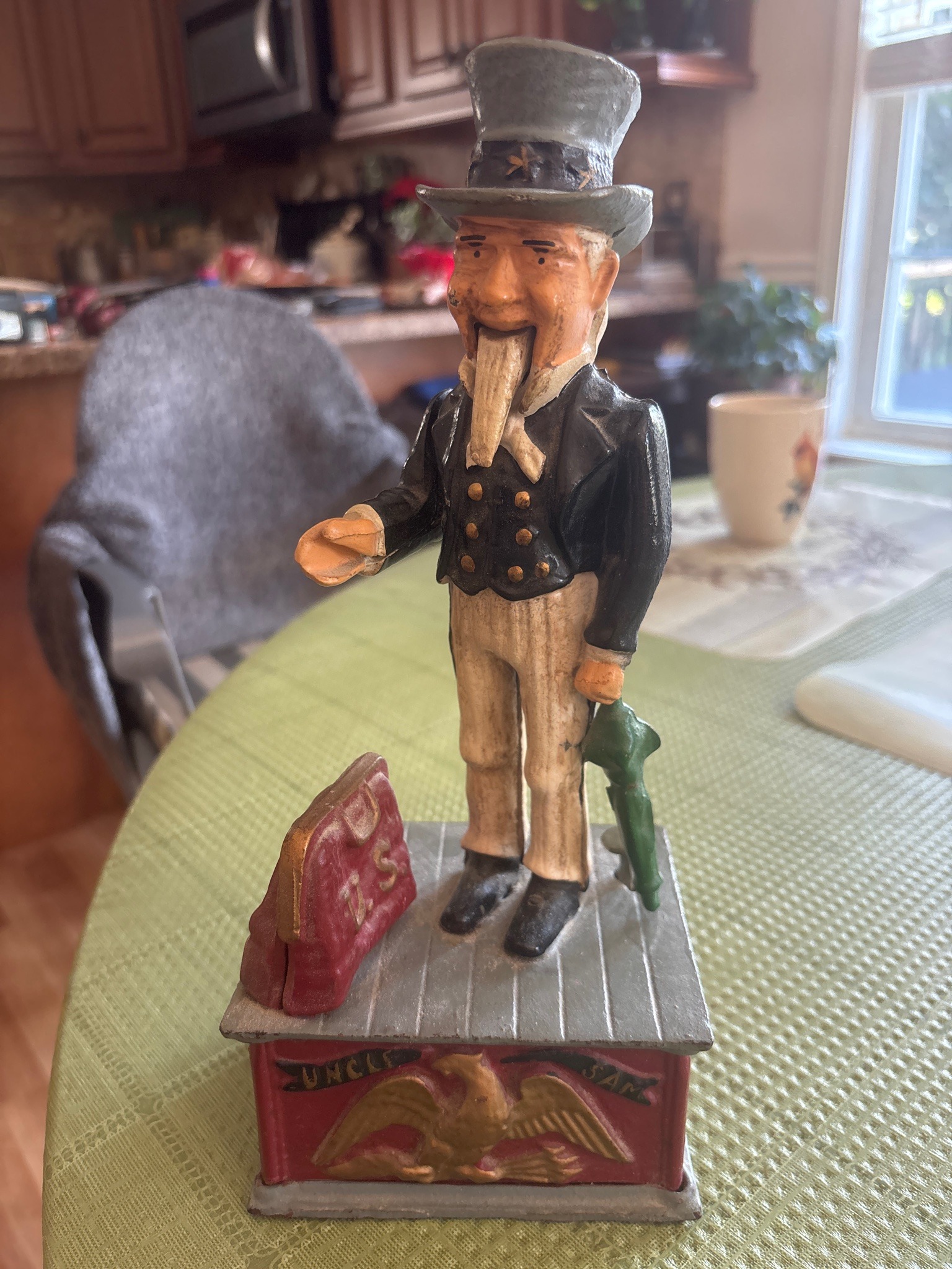 Submitted photo of Cast iron mechanical bank, appears to be an Uncle Sam bank (not authenticated)