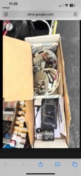 Box of Assorted Vintage Guitar Parts and Accessories
