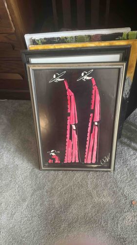 Framed 'Two Figures and a Small Companion' Print