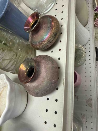 Iridescent Art Glass Vases (Set of two)