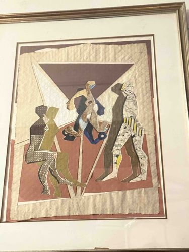 Framed Abstract Figurative Collage Artwork