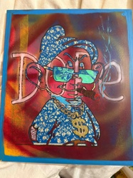 Dope Monkey with Dollar Sign Chain Painting