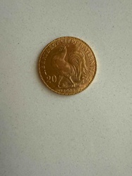 French 20 Francs Gold Coin (Rooster Type)