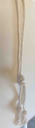 Pale Cream Braided Rope Tieback with Tassels