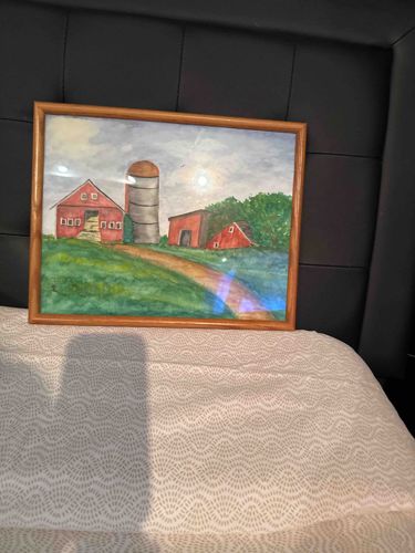 Folk Art Farmhouse Watercolor Painting