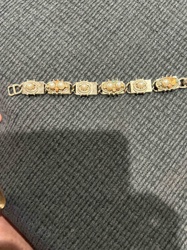 Vintage Faux Pearl and Gemstone Link Bracelet