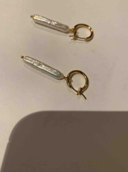 Baroque Pearl Hoop Drop Earrings