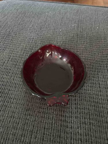 Scalloped Red Glass Dish/Ashtray