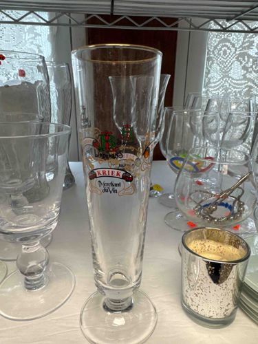 Lindemans Kriek Merchant du Vin Footed Beer Glass