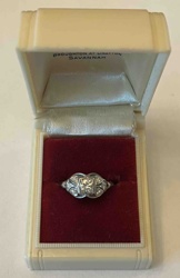 Vintage Art Deco / Edwardian Diamond Ring in Original Jewelry Box