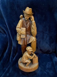 Ecuadorian Hand-Carved "Shoeshine Boy" Sculpture