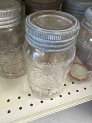 Vintage 'Crown' Glass Canning Jar with Metal Lid (Made in Canada)