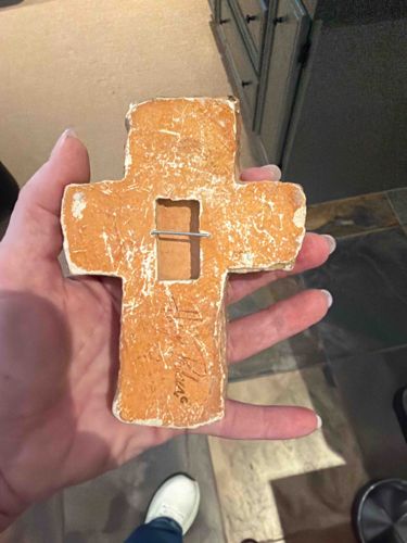 Signed Handcrafted Terracotta Wall Cross