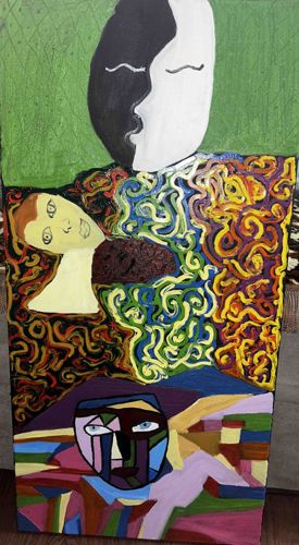 Abstract Multi-Paneled Acrylic Painting