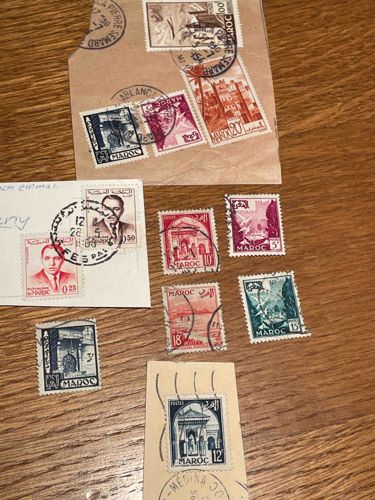 Collection of Moroccan Postage Stamps and Postal Ephemera