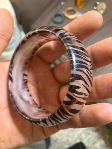 Tiger Stripe Resin Bangle Bracelet