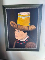 Portrait of a Figure in Elaborate Traditional Headwear