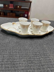 Porcelain Cordial/Espresso Cup Set with Tray