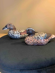 Pair of Hand-Painted Wooden Duck Decoys/Figurines