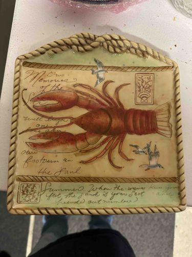 Nautical Lobster Themed Decorative Plate