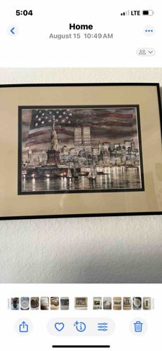 New York City Patriotic Skyline Framed Art Print