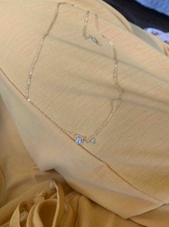 Gold-Toned Square and Round Gemstone Pendant Necklace