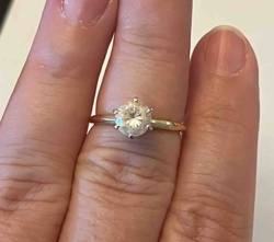 Solitaire Diamond Engagement Ring with 14k Gold Band