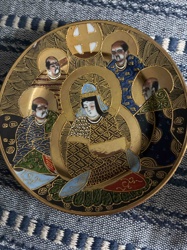Japanese Cloisonné Plate with Buddhist Figures