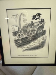 Signed Original New Yorker Cartoon by J.G. Farris - 'You Tell Him That You Find The Flag Offensive'