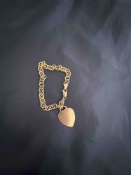 Vintage Gold Heart Charm Bracelet