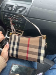 Burberry Nova Check Canvas Small Shoulder Bag