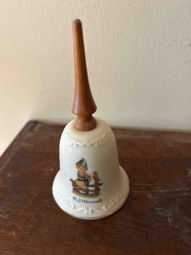 M.J. Hummel Porcelain Bell with Wooden Finial